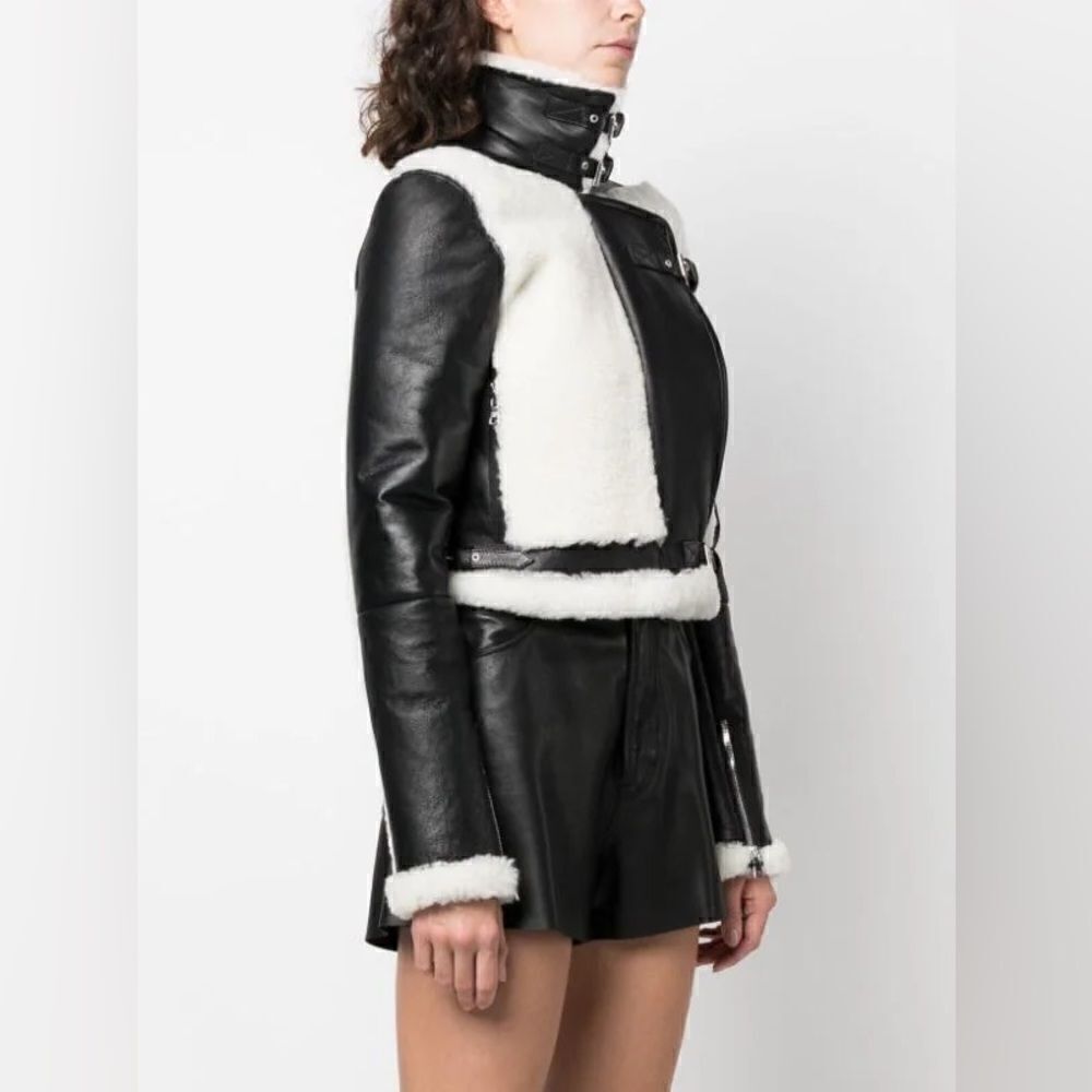 Free People Dan Cassab Korey Jacket/size S leather and shearling